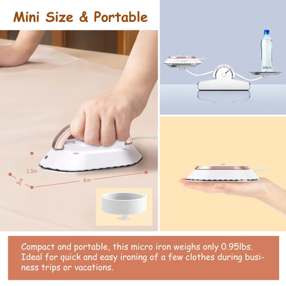 Mini Travel Iron (Dual Voltage 120/220V) — Dry Iron